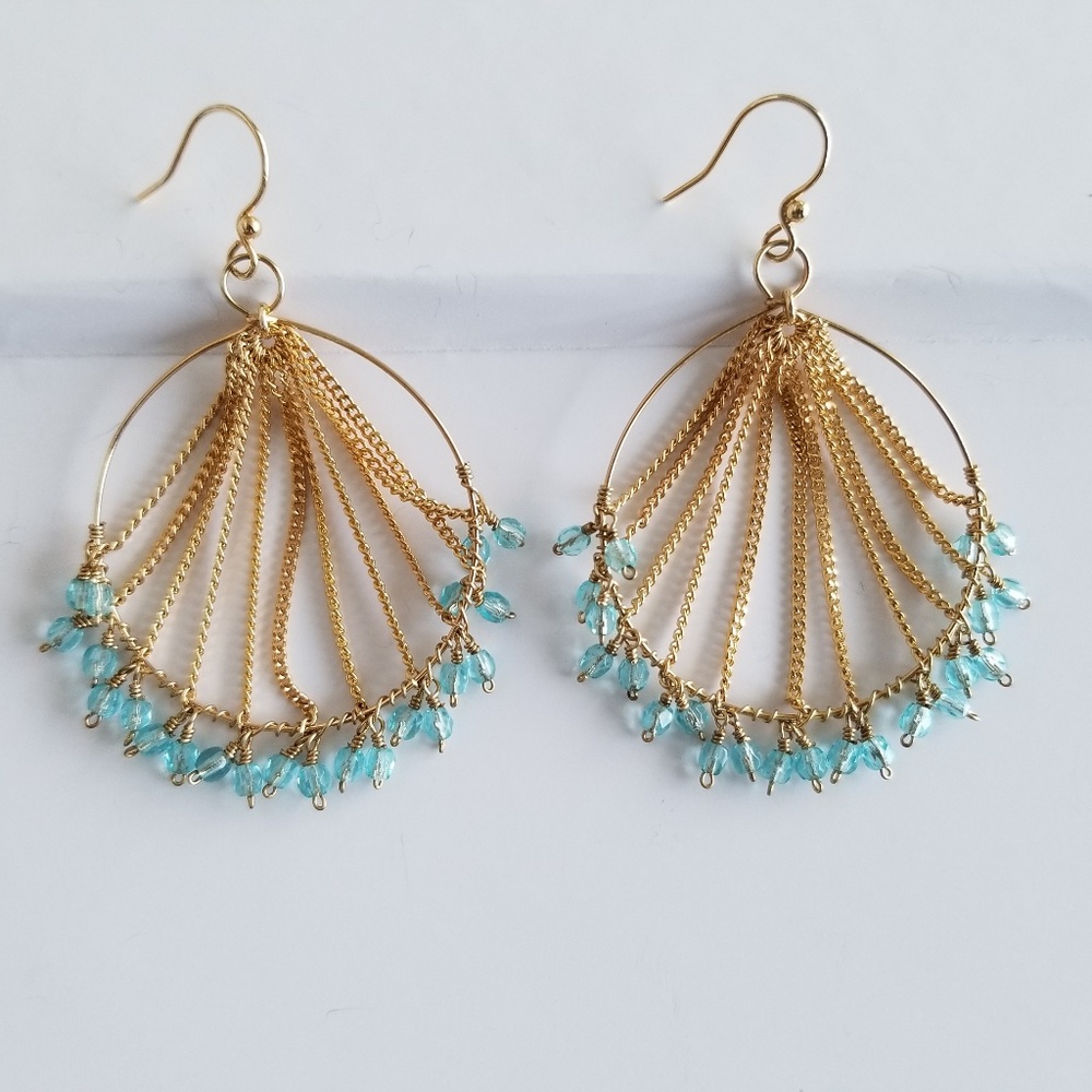 Blue Topaz Hoop Earrings